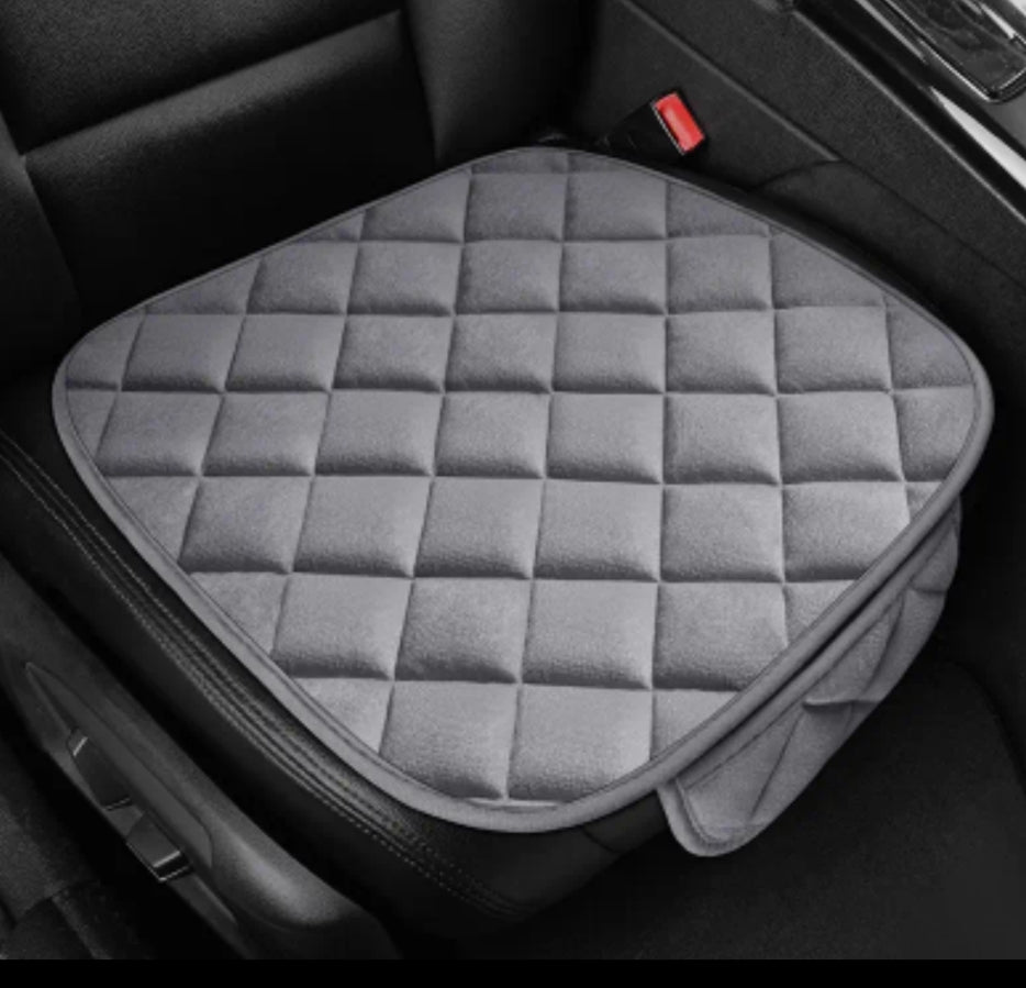 Car Seat Cushion, New Stylish Diagonal Check Design, Front Single Piece, Plush Material, Comfortable And Warm, No Binding Required, Breathable, X2