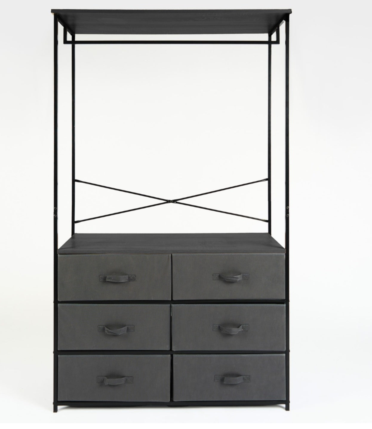 Brooklyn 6 Drawer Fabric Cabinet with Hanging Rail