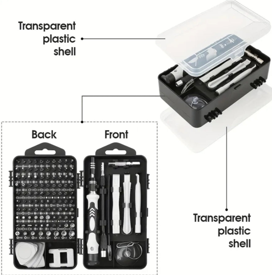 113pcs/ 1 Set Precision Magnetic Screwdriver Set, Portable Durable Maintenance Kit, Non-Slip Ergonomic Handle, Professional Mobile Phone Repair Tool Kit for Cell Phones, Laptops, Watches & Small Electronics, Multi-Function Electronics Repair Tools