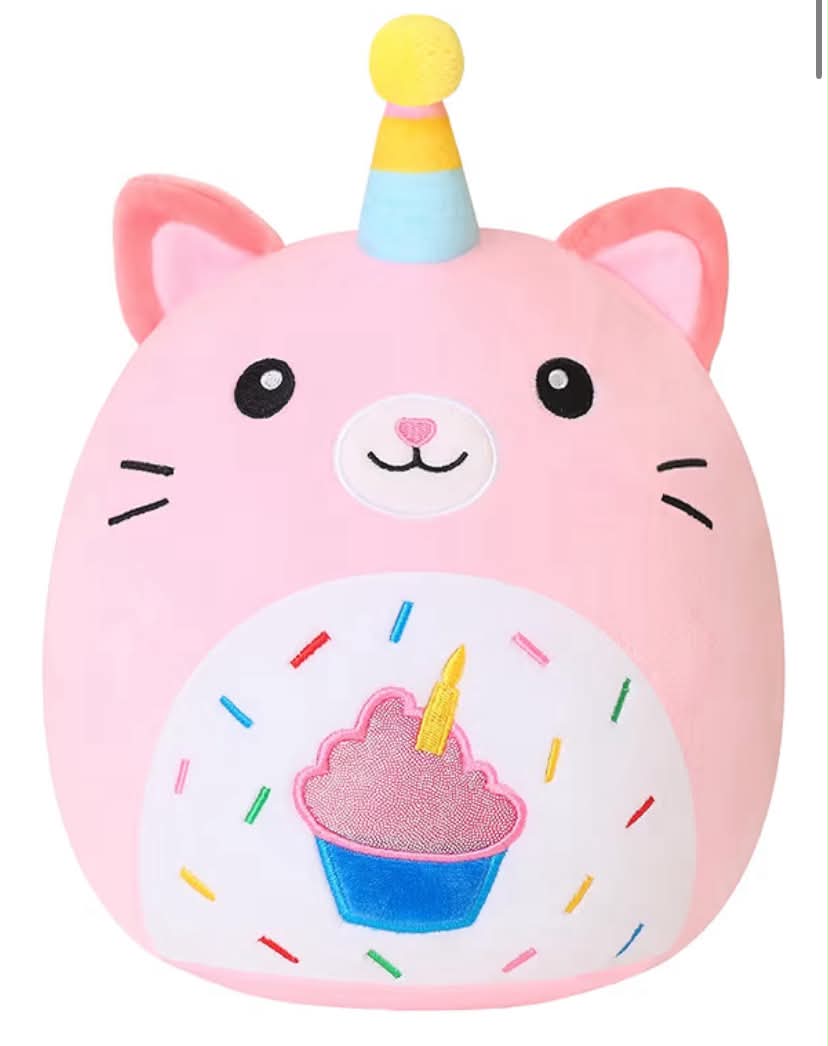 Xfrog Cat Plush Pillow 10" Cute Birthday Plushies Kawaii Unicorn Plush Toys Gifts for Kids 25CM