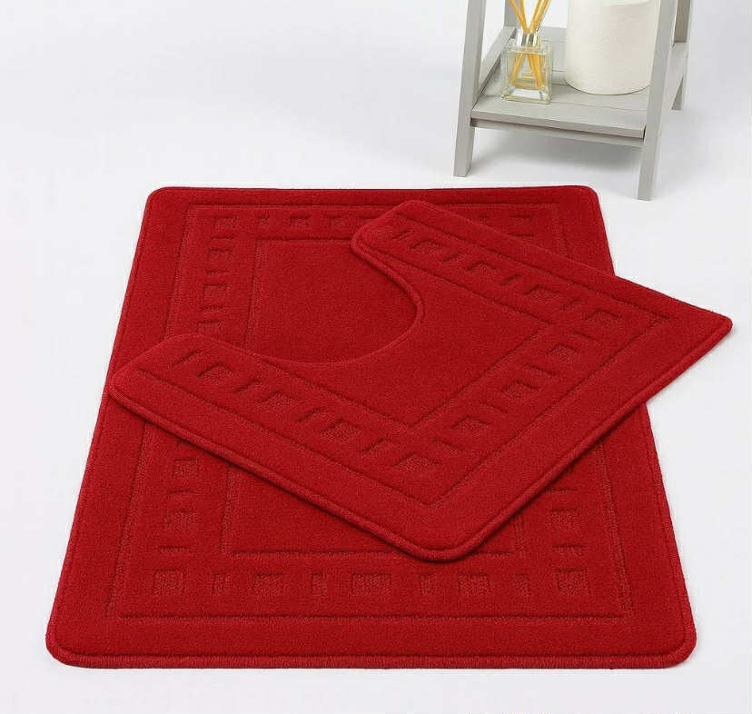 2PCs Bath Mat Pedal Set Non Slip Toilet bathroom Rugs 2 Piece set