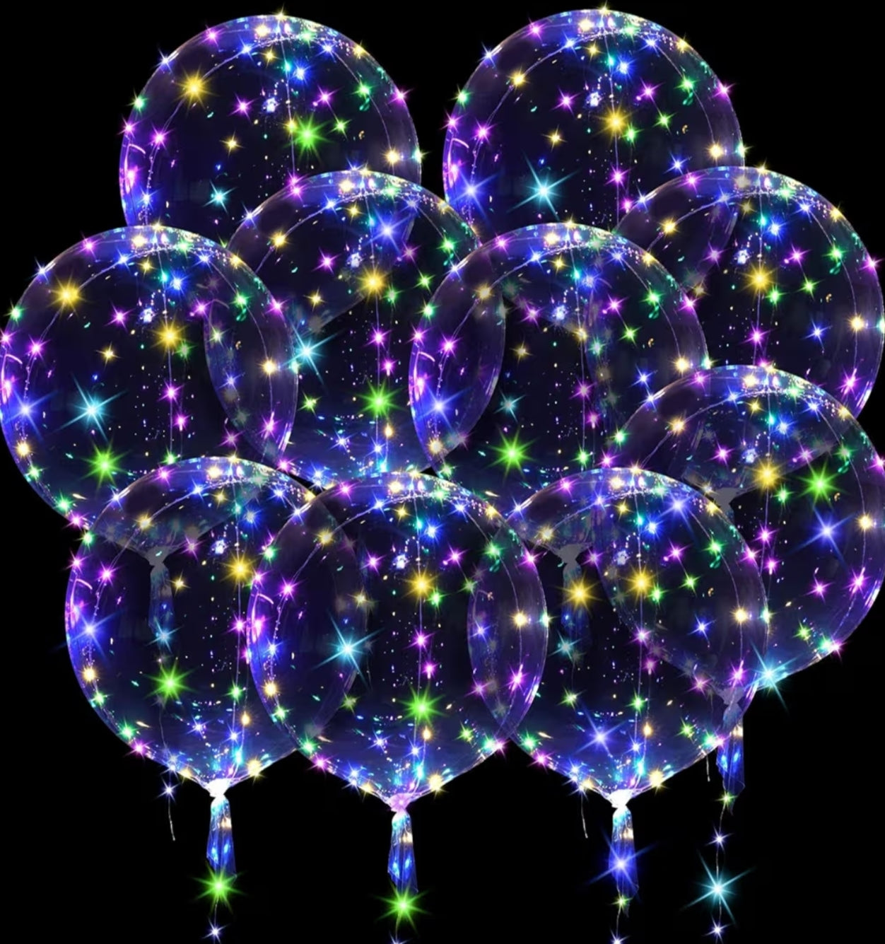 Light Up LED Balloons,Transparent Reusable LED Bobo Balloons