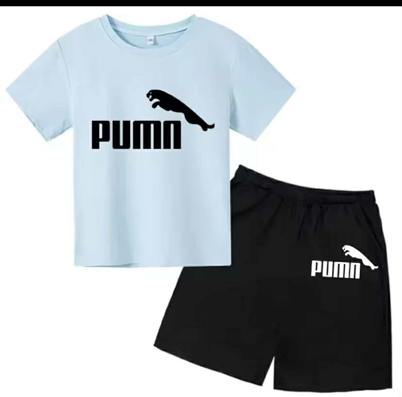 Kids Summer Casual Letter Print 2-Piece Set