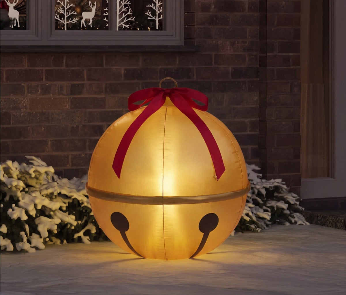 Indoor/Outdoor Inflatable Hanging LED Bell Decoration - Gold