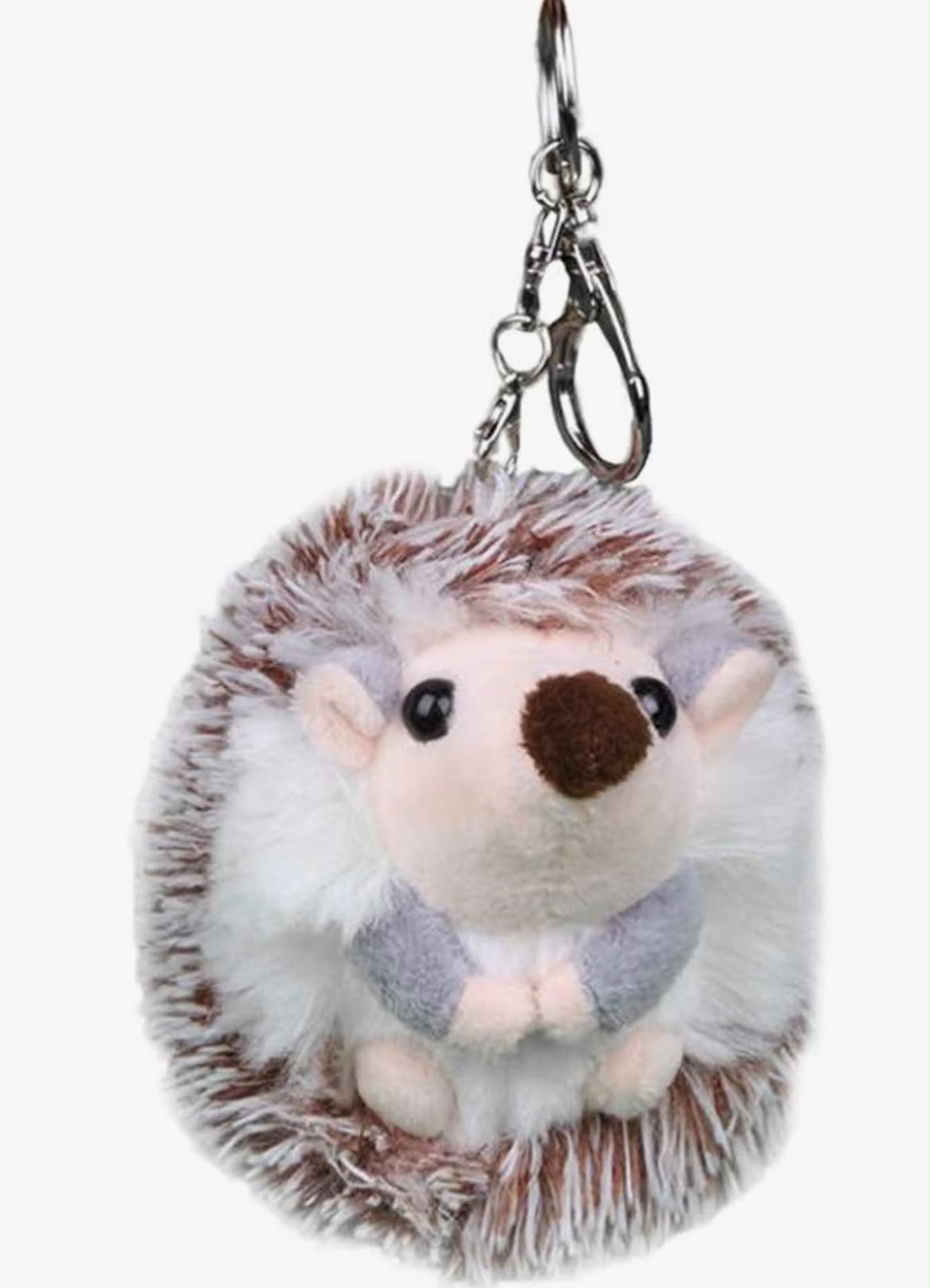 Lurrose Grey Hedgehog Keychains Plush Key Holder Adorable Pendant Lovely Key Rings Craft Ornaments