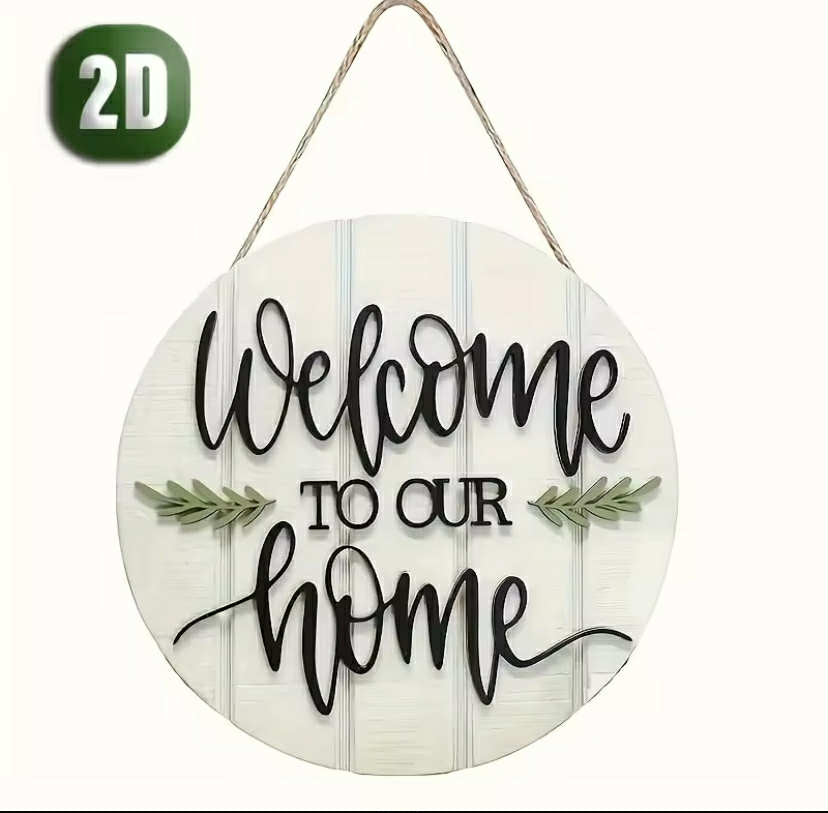 1pc Rustic Wooden Welcome Sign