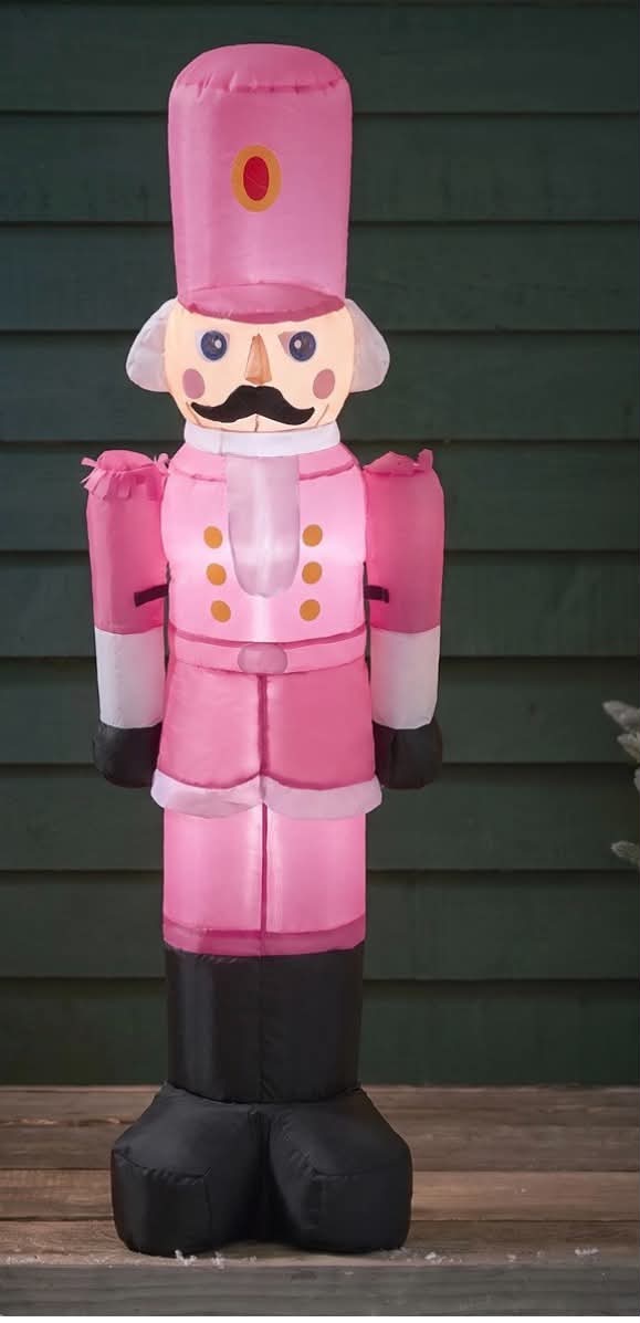 Outdoor Inflatable Nutcracker Decoration - Hot Pink