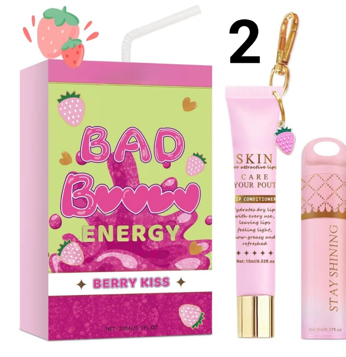 Lip Conditioner & Lip Oil Set,Moisturizing Natural Lip Care Set