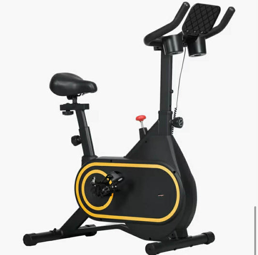 Exercise Bike, Magnetic Indoor Cycling Bike, 330lbs Max Load Stationary Bike, with Silent Flywheel, LCD Display, Bottle/Tablet Holder, Comfortable Seat, for Home Cardio Workout