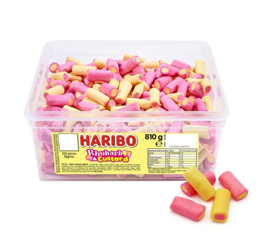 Haribo Rhubarb & Custard - 1 x 810g Sweet Tub