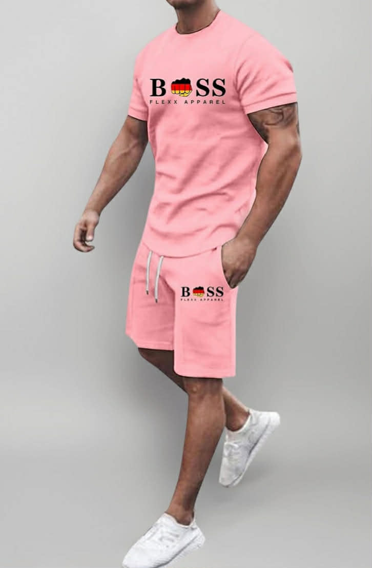 Men's Short Sleeve Shirt and Shorts Set 2 Piece Outfits