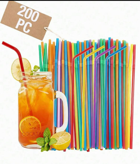 Reusable Straws For Party, Family Gathering, Outdoor Camping And Beach Dinner.