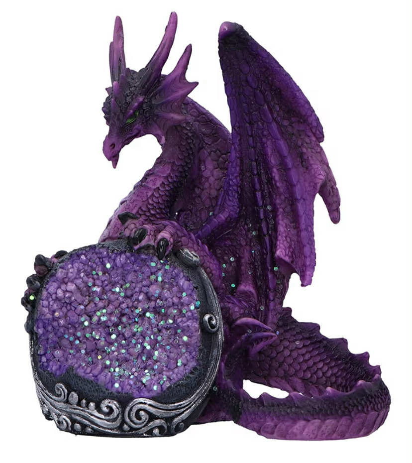 Guardian of The Geode Figurine, Resin, Purple, 11.5cm