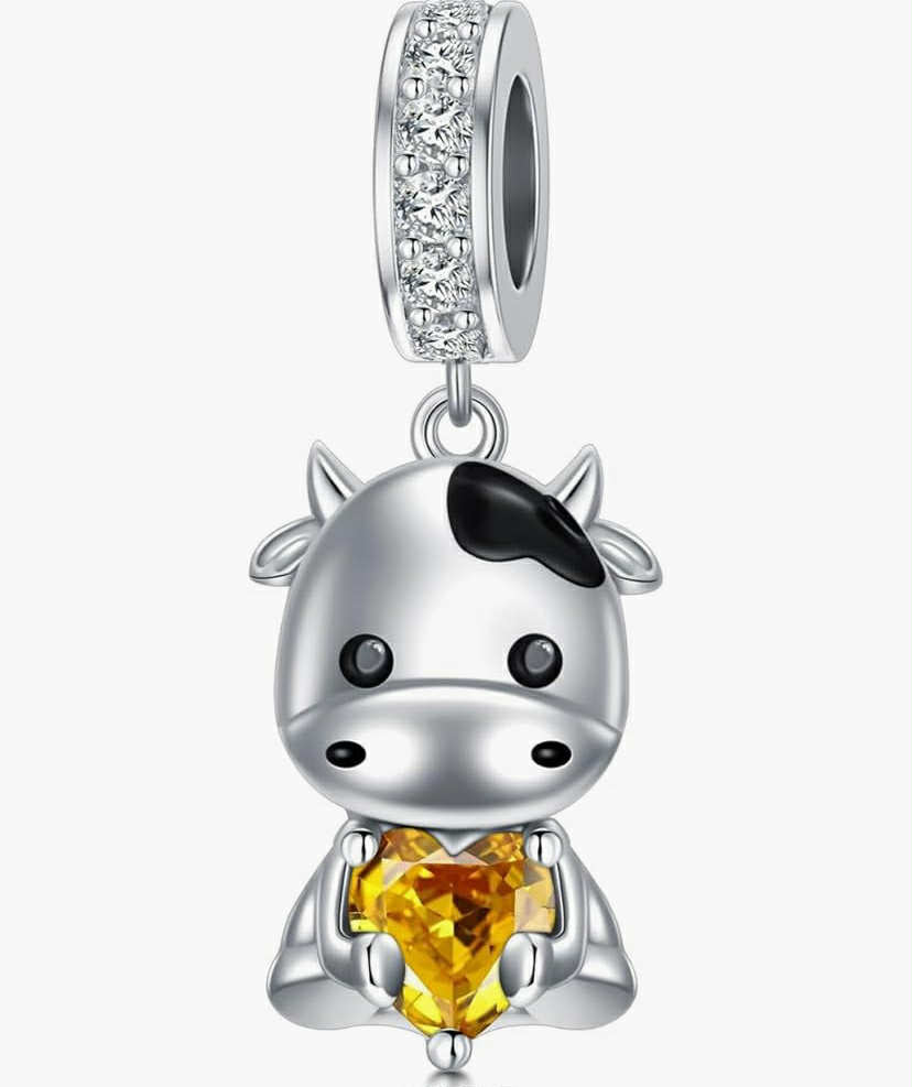 925 Sterling Silver  Cow Charm