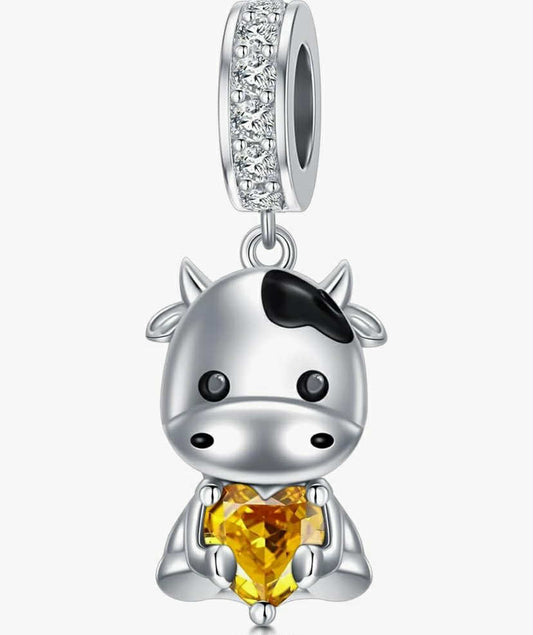 925 Sterling Silver  Cow Charm