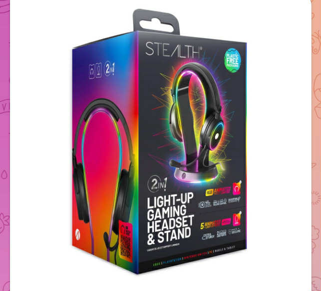 STEALTH RGB Light-Up Gaming Headset and Light-Up Headset Stand