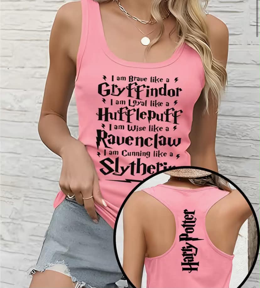 'I Am Hogwarts' All-over Print, Women's Fashion Sleeveless Tank Top, Perfect for Spring and Summer