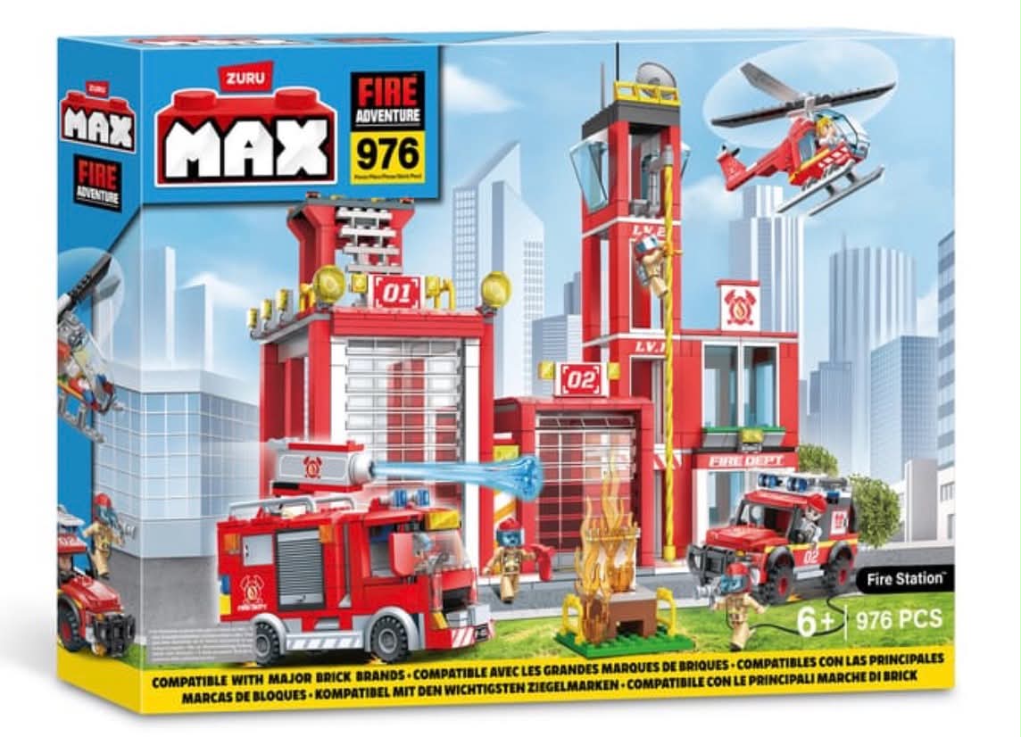 Max Adventure Fire Station Building Block Playset