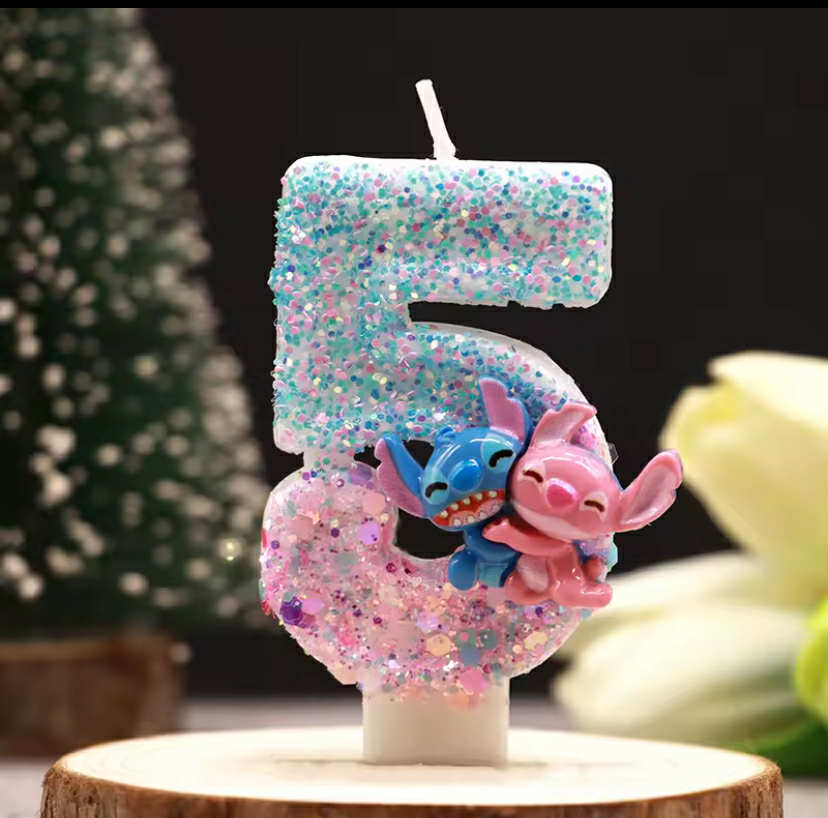 Stitch fit cartoon two-color digital candle