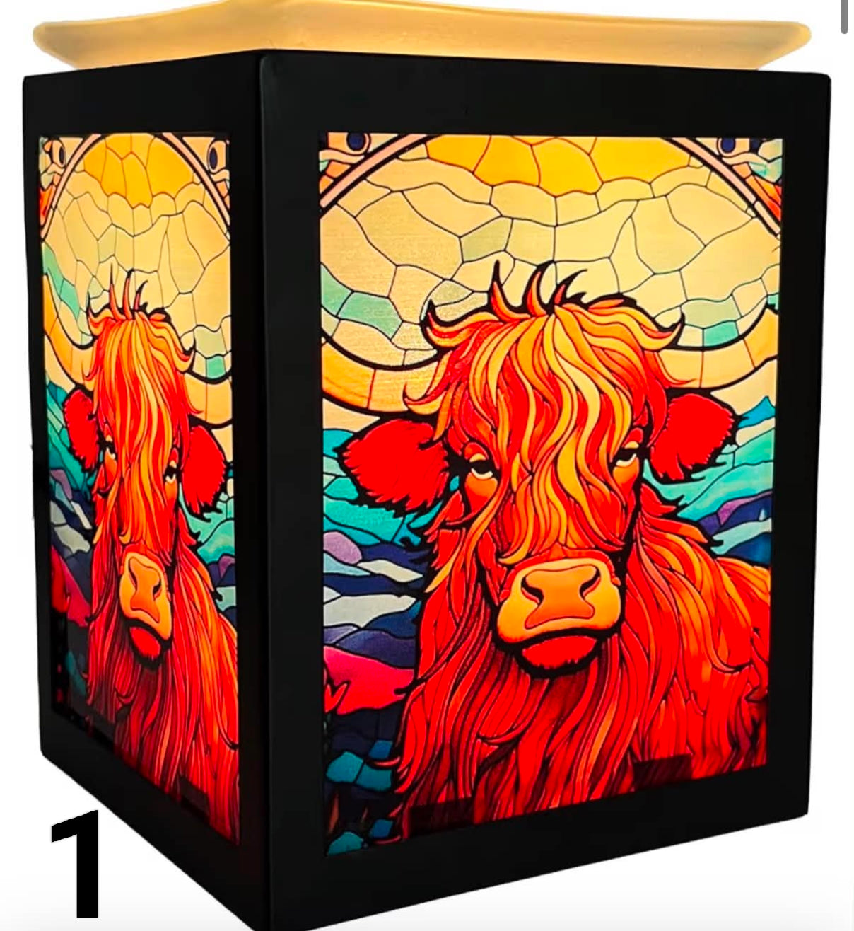 Cello Electric Wax Melt Burner - Highland Cow Design Aroma Oil Diffuser New Home Fragrance Lamp Essential Oils & Wax Melts Bedroom Living Room Decor Gift for Her Autumn