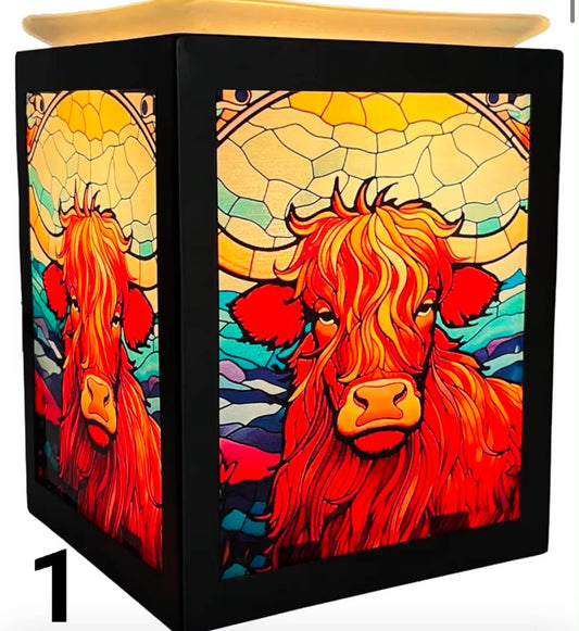 Cello Electric Wax Melt Burner - Highland Cow Design Aroma Oil Diffuser New Home Fragrance Lamp Essential Oils & Wax Melts Bedroom Living Room Decor Gift for Her Autumn