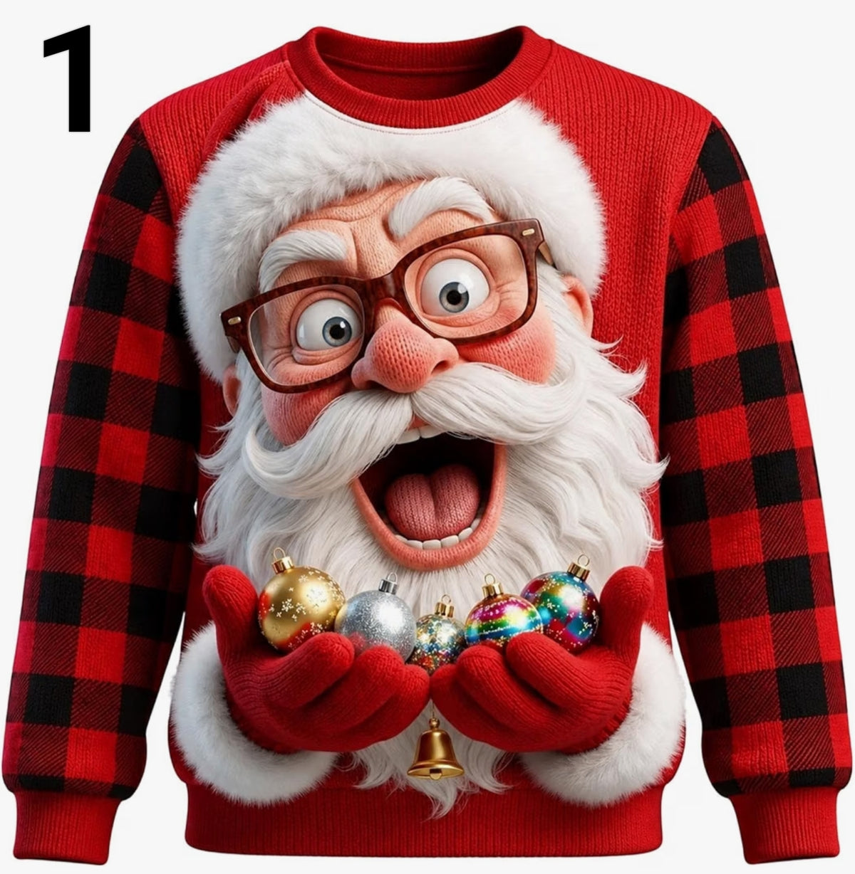 Christmas Jumper Unisex.  Sweatshirt Funny Santa Sweater Long Sleeve Novelty Tops Crew Neck Regular Fit