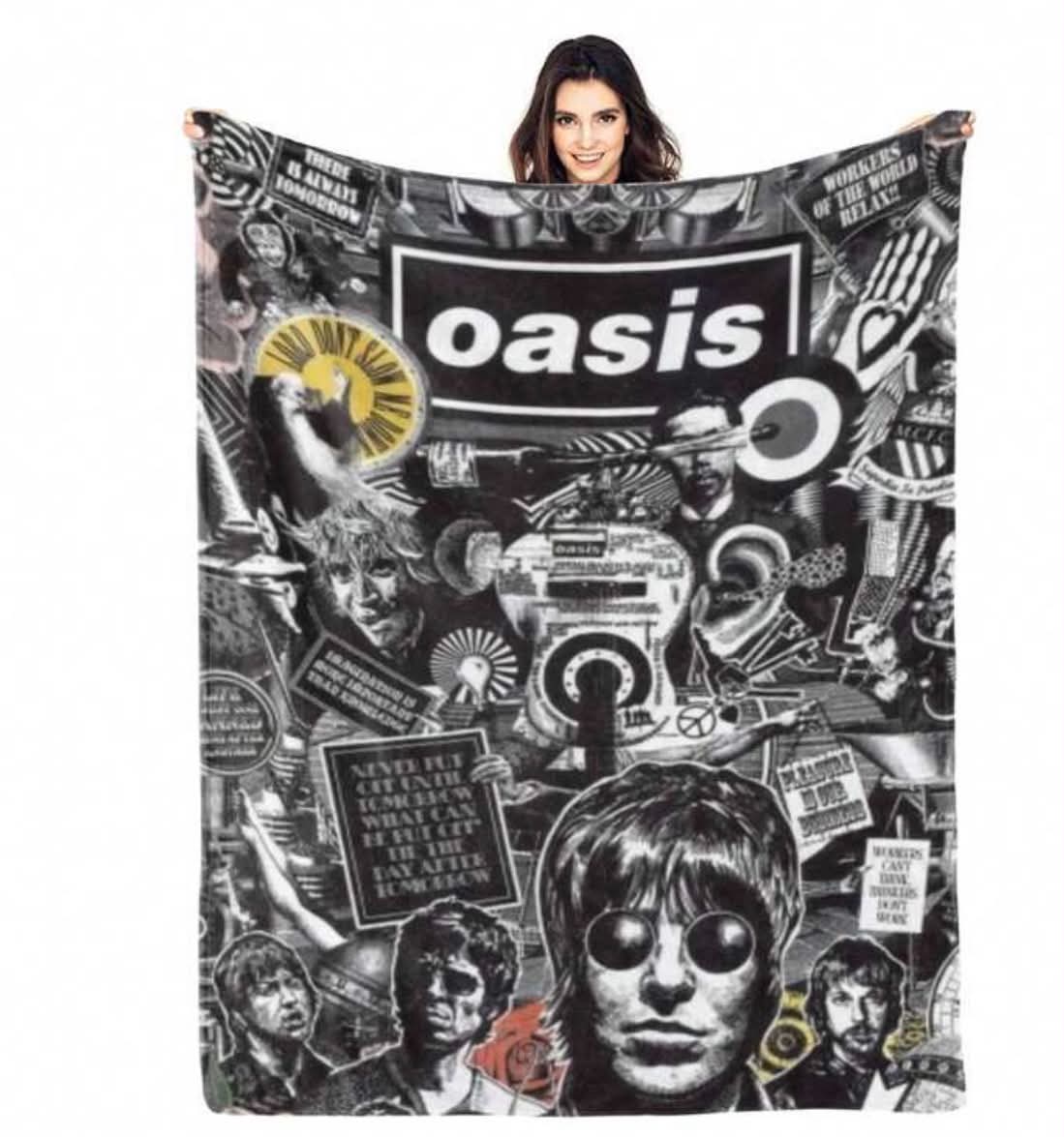 This Ultra-Soft And Comfortable Flannel Blanket Is Inspired By The Rock Band Oasis. It Is Warm And Cozy, Suitable For All Seasons,