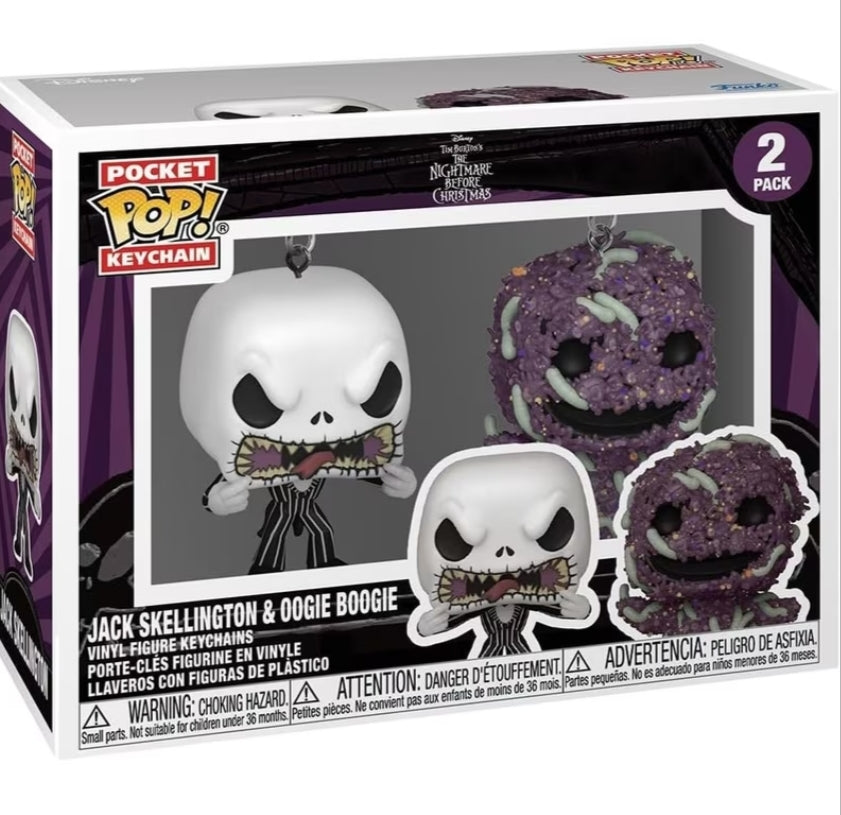 Keychain: the NBC 2pk - Jack Skellington/Oogie - TNBC Novelty Keyring