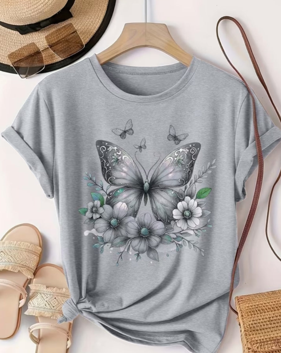 Plus Size, Women's Casual Fashion Printed T-Shirt in Sizes