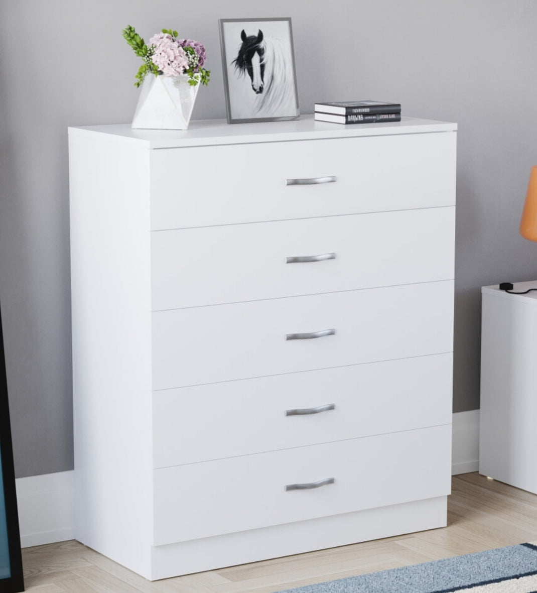 Riano 5 Drawer Chest of Drawers Bedroom Storage
