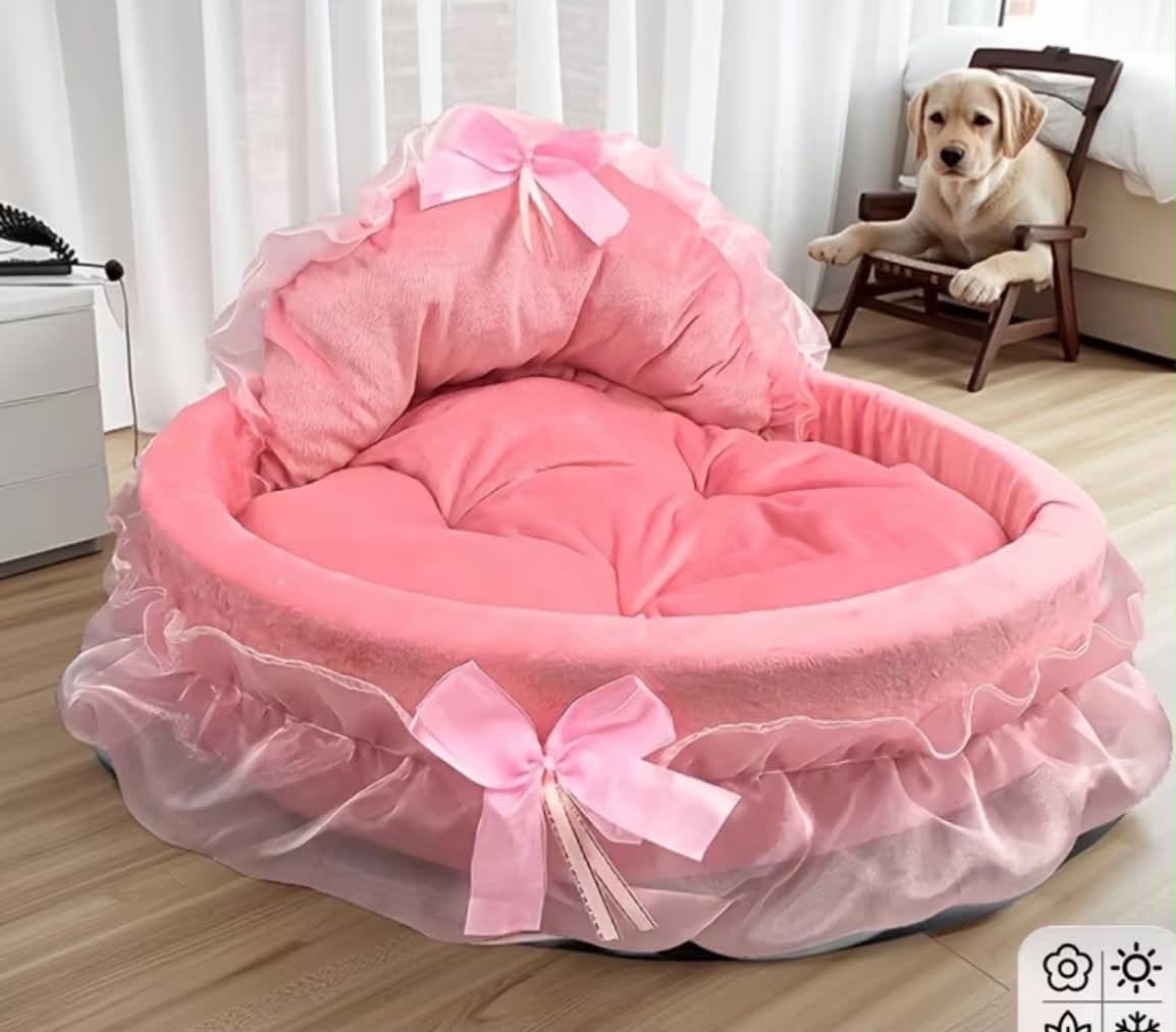 For All-Season Universal Autumn And Winter Cat And Dog Bed Mat, Home Washable Princess Bed, Anti-Slip, Soft Plush, Warm Pet Sofa, Cat Bed And Dog Bed, Cute And Comfortable, Suitable for All Cats And Dogs