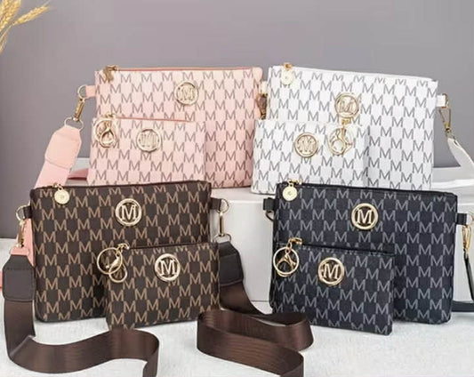 Solid Color Shoulder Bag for Teenager - Fashionable and Versatile Minimalist Crossbody Bag - Two-Piece Set with Interchangeable Straps