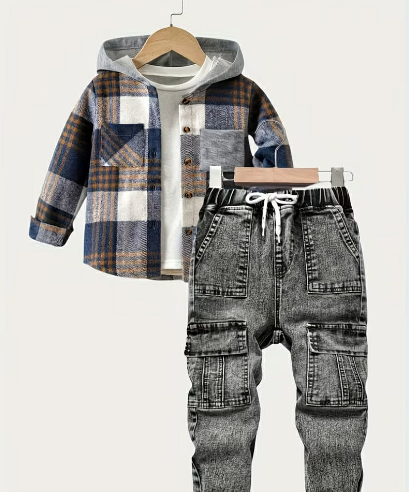 Back-to-School  Young Boys' Drawstring Waistband Pocket Casual Jeans