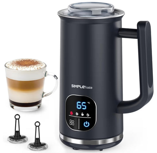 Milk Frother, 4-in-1 Electric Milk Steamer with LED Touch Screen, Automatic Warm and Cold Foam Maker and Milk Warmer for Latte, Cappuccinos, Macchiato