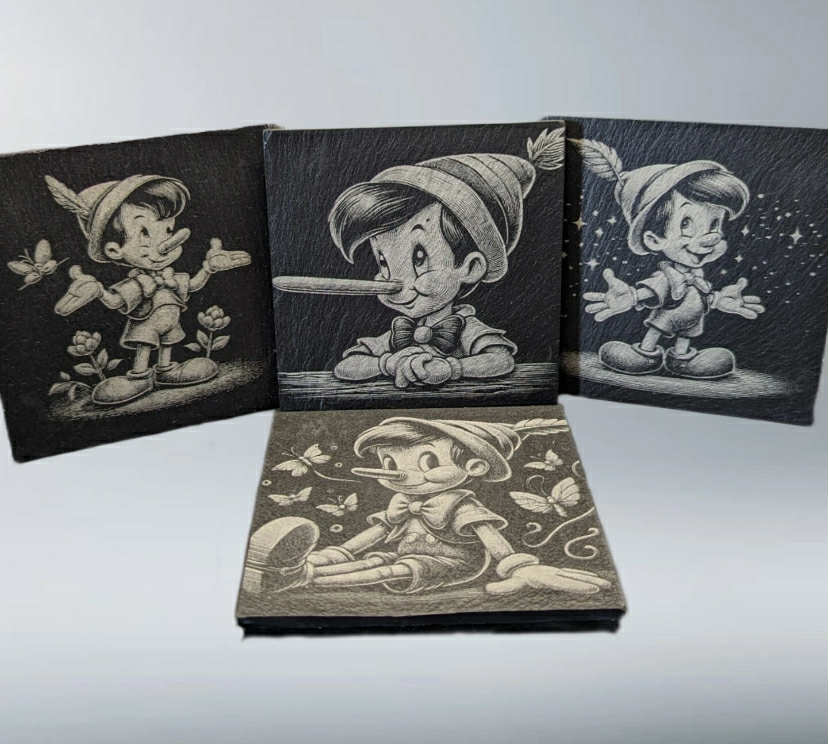 Pinocchio Slate Coaster Gift Set