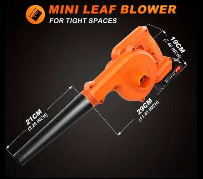 21V Cordless Leaf Blower & Vacuum 2-in-1  Handheld Garden Blower with 2 Batteries, UK Charger & Attachments for Yard, Car & Pet Hair Cleaning