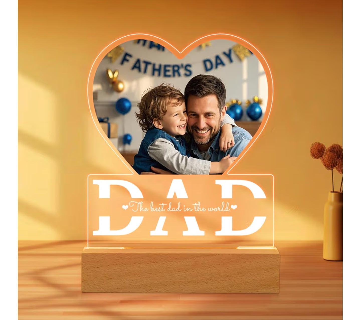 Personalised  Photo Gifts for Dad or Mom Custom Picture Frames with Night Light