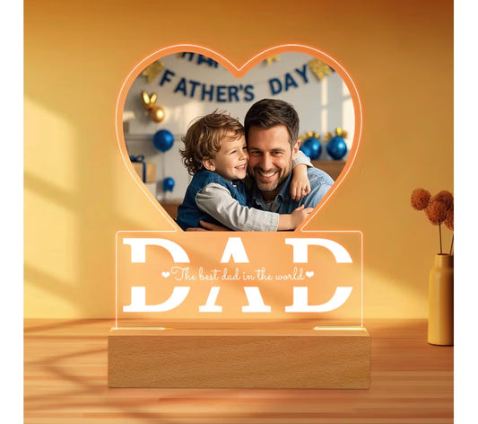 Personalised  Photo Gifts for Dad or Mom Custom Picture Frames with Night Light