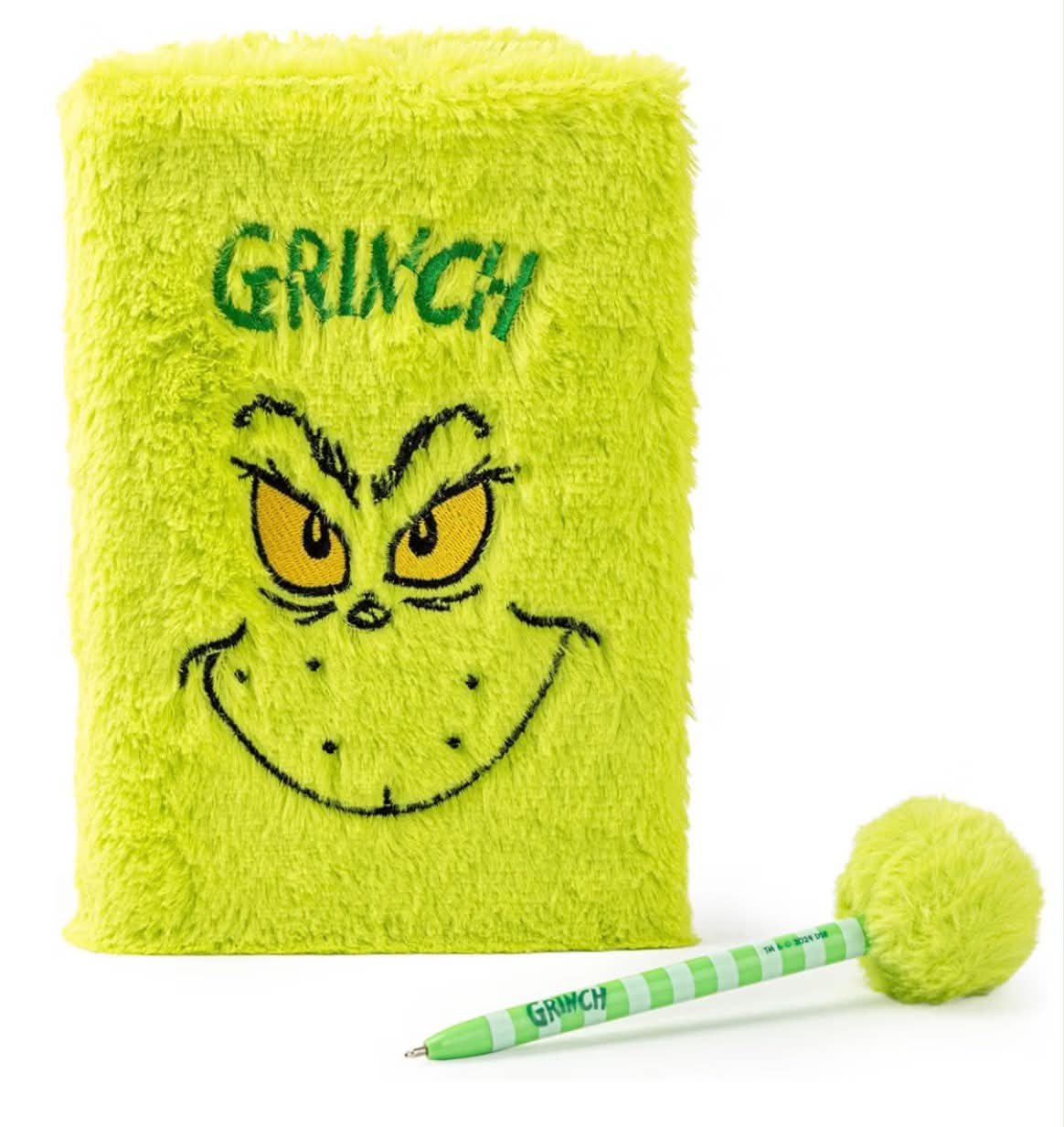 The Grinch Stationery Set  Grinch Character Face Graphic Print Notebook & Pen Kit in Green