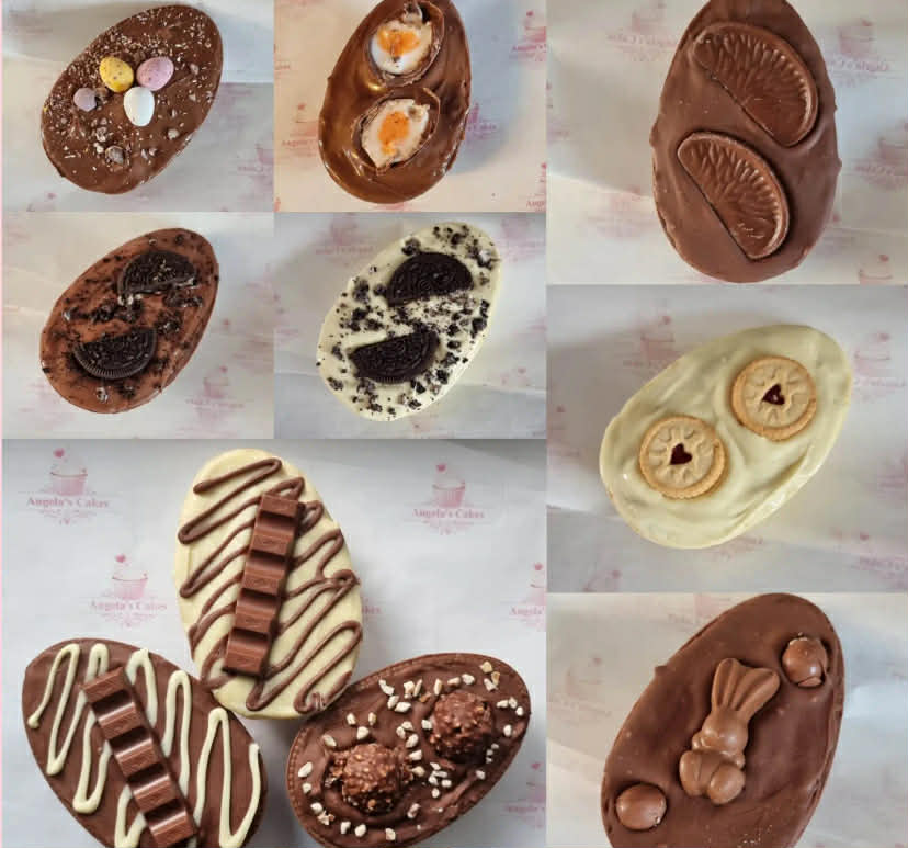 Filled half eggs - brownie /blondie - You choose your flavours - Approx 12cm long Chocolate Snack Dessert Cake postal treats mix

X2
