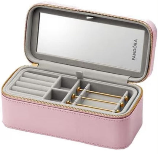 PANDORA Jewellery Box for Women, Original Jewellery Box for Women and Girls, for Travel, Pink, 200 x 101 x 85 mm, pink, standard size