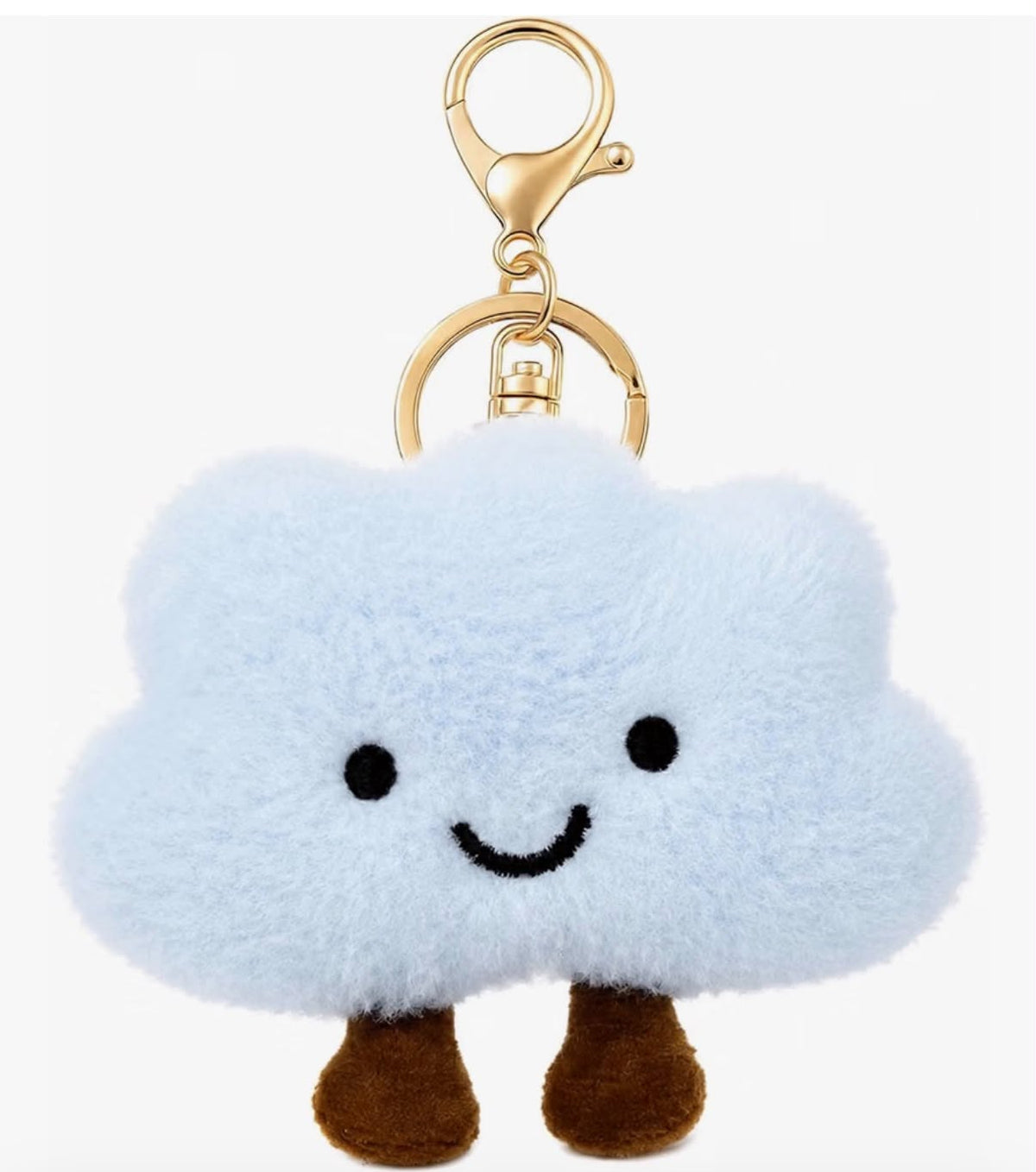 Cute Cloud Plush Keychain  - Soft Bag Charm Keyring, Cute Keychain with Anti-Lost Lanyard, Fluffy Backpack Purse Wallet Car Accessory