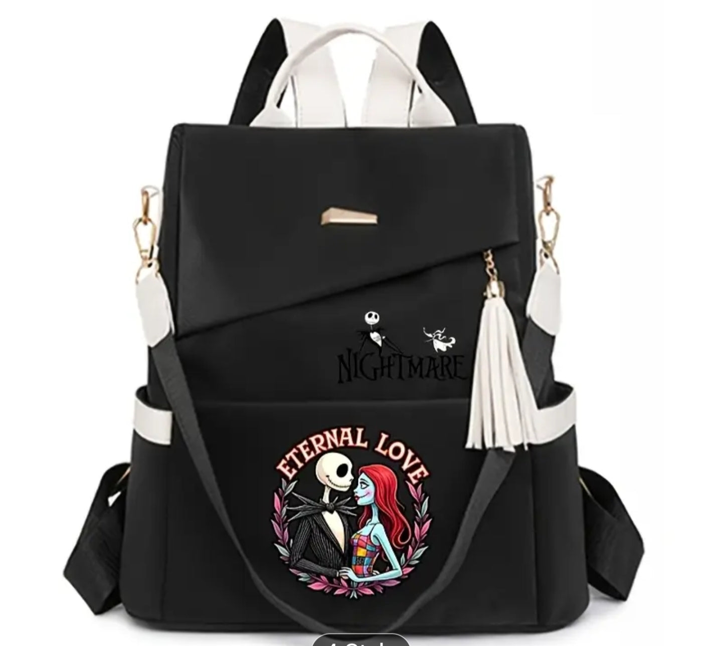Nightmare Before Christmas Backpack - Large Capacity PU Bookbag with Tim Movie, Travel Daypack for &, Collectible Gift