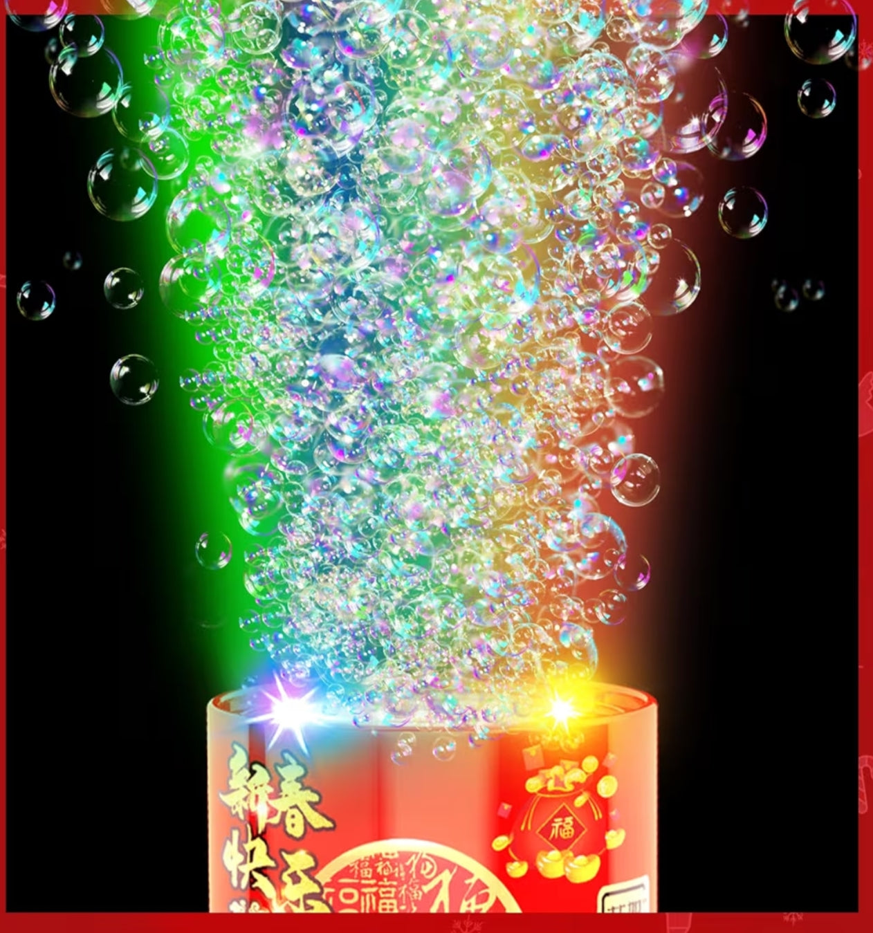 Fireworks Bubble Machine (2 PCS,13 Holes) with Led Lights,