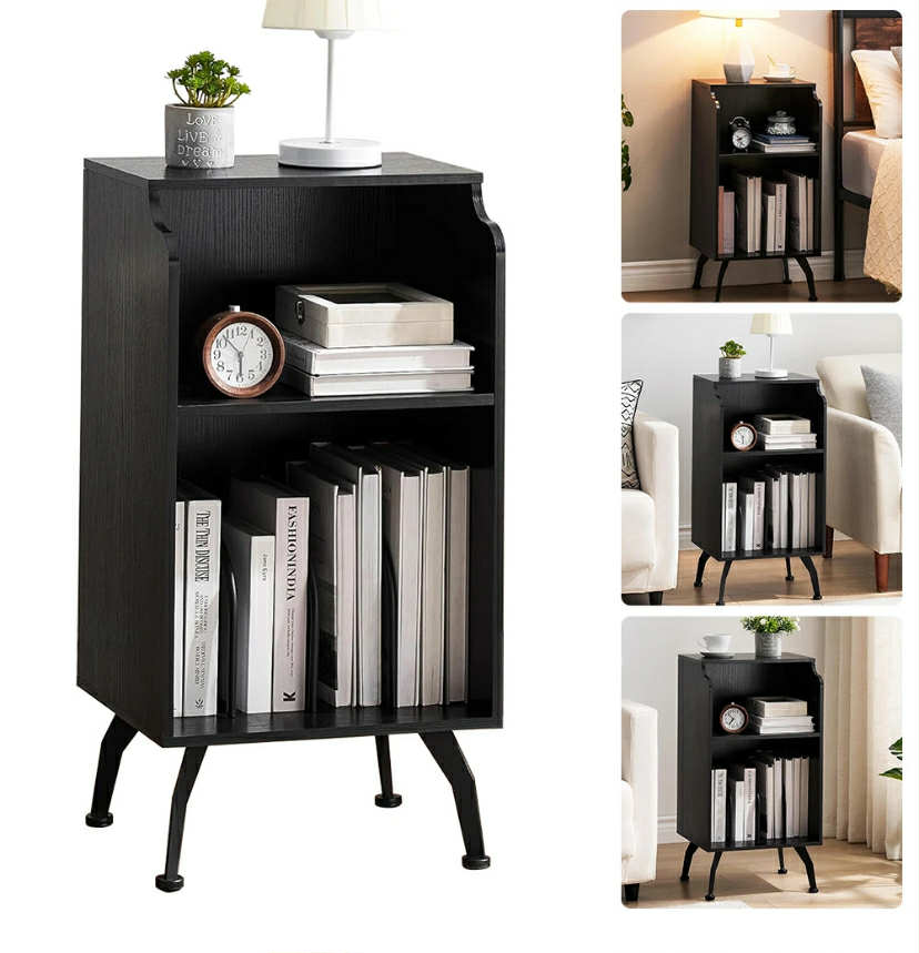 Side Table with 3 levels Storage Small Space Sofa End Table Bedside Living Room