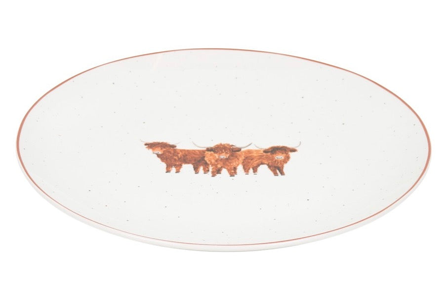 Highland Cow Design Dinner Plate. X4