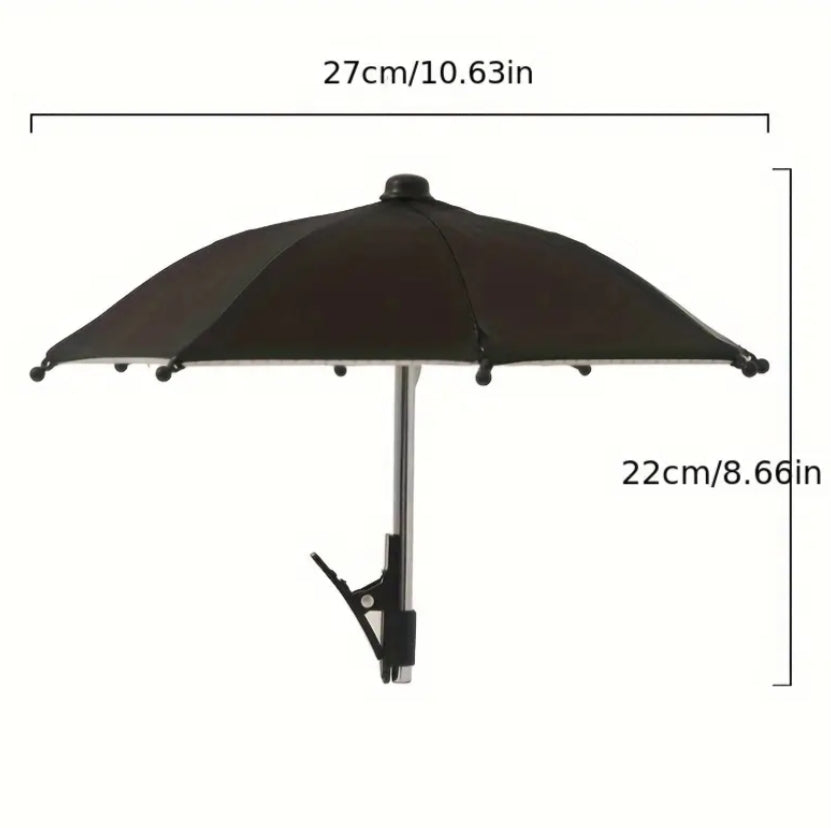 An Outdoor Phone Sunshade Umbrella with a Small Clip, Suitable for Beaches, Photography and Videography, Car Phone Mounts, -resistant and Anti-glare Phone Umbrella.