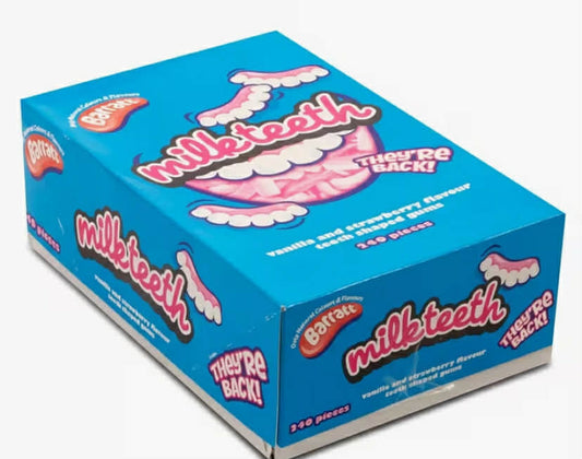 1.2kg Barratt Milk Teeth Strawberry and Vanilla Flavour Gummy Sweets, 240 Piece Bulk Sharing Box,