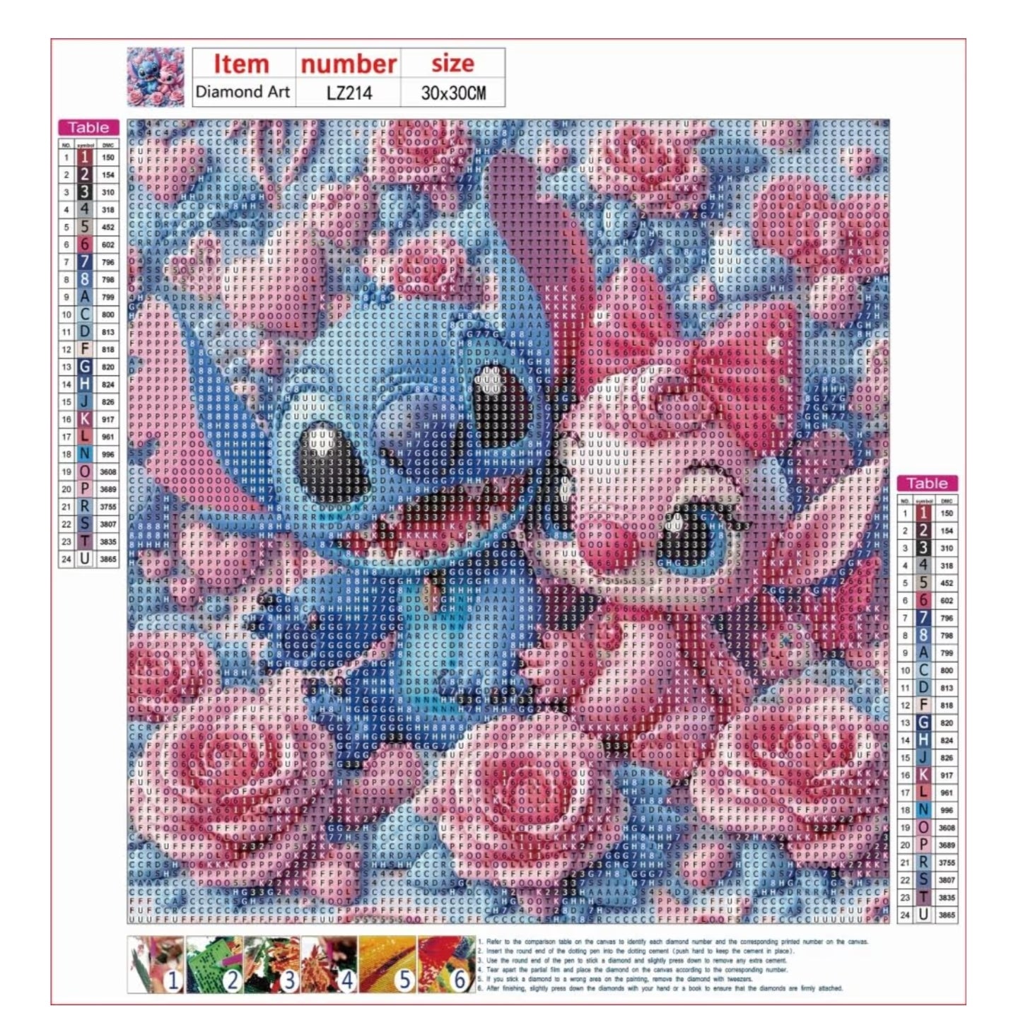 Diamond Painting Kits for Adults 5D Diamond Art Kits, 30x30cm  DIY, Stitch