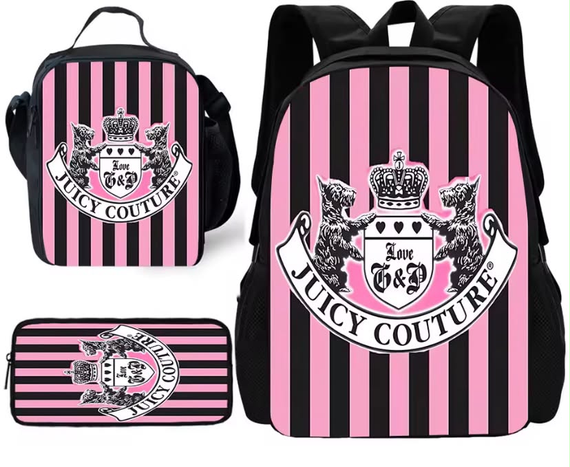 Child School Fashion J-Juicys For C-Couture Backpack with Lunch Bags ,Pencil Bags